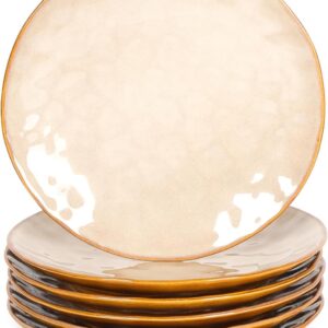 Wavy-rim ceramic Western-style dinner plate