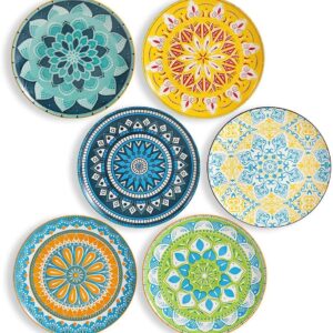 Purple floral ceramic dinner plate