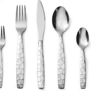 20-Piece Stainless Steel Flatware Silverware Cutlery Set, Include Knife/Fork/Spoon, Mirror Polished, Dishwasher Safe, Service for 4