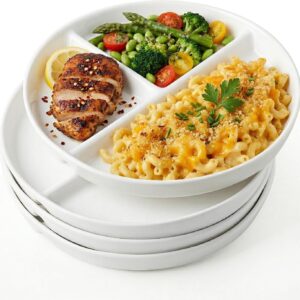 Three-section ceramic divided plate